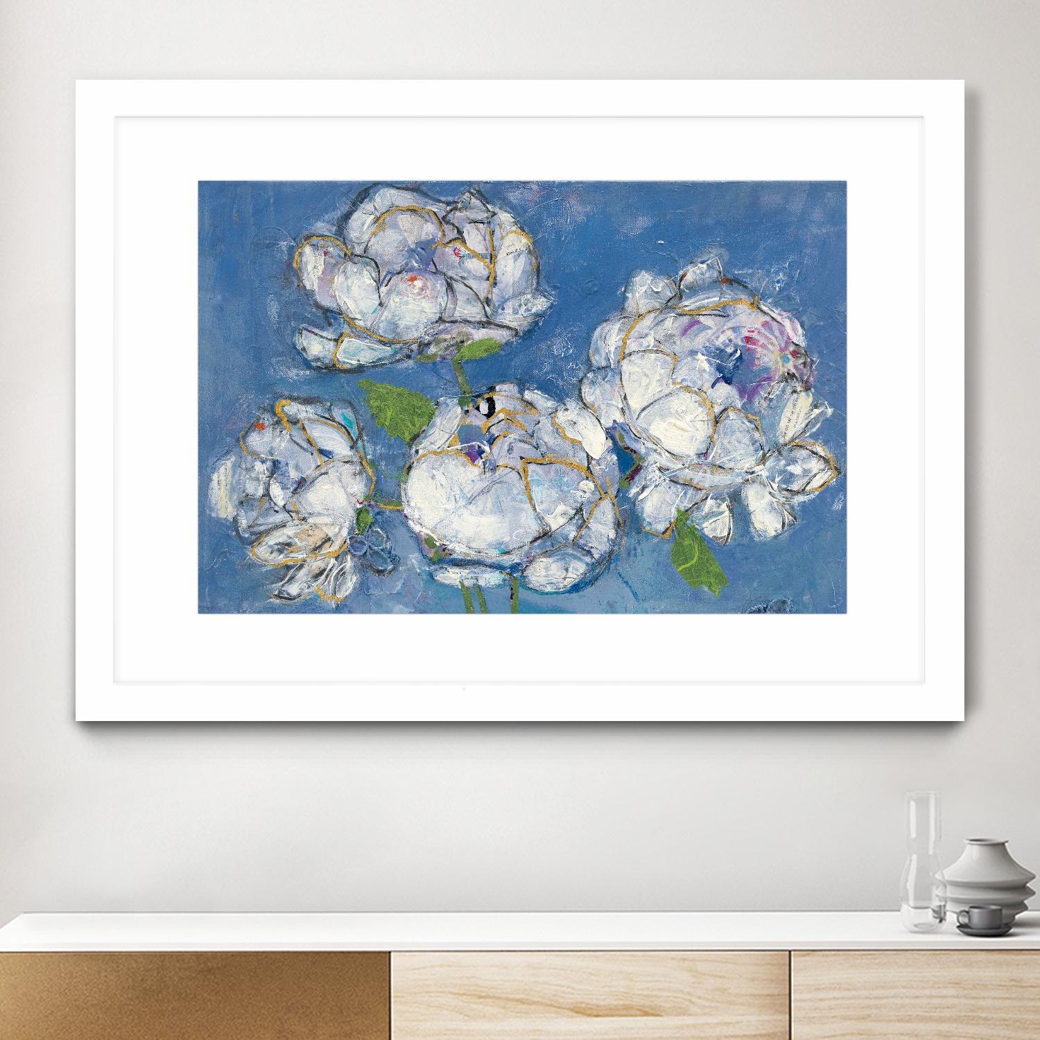 Vase of Peonies Crop by Kellie Day on GIANT ART - white floral