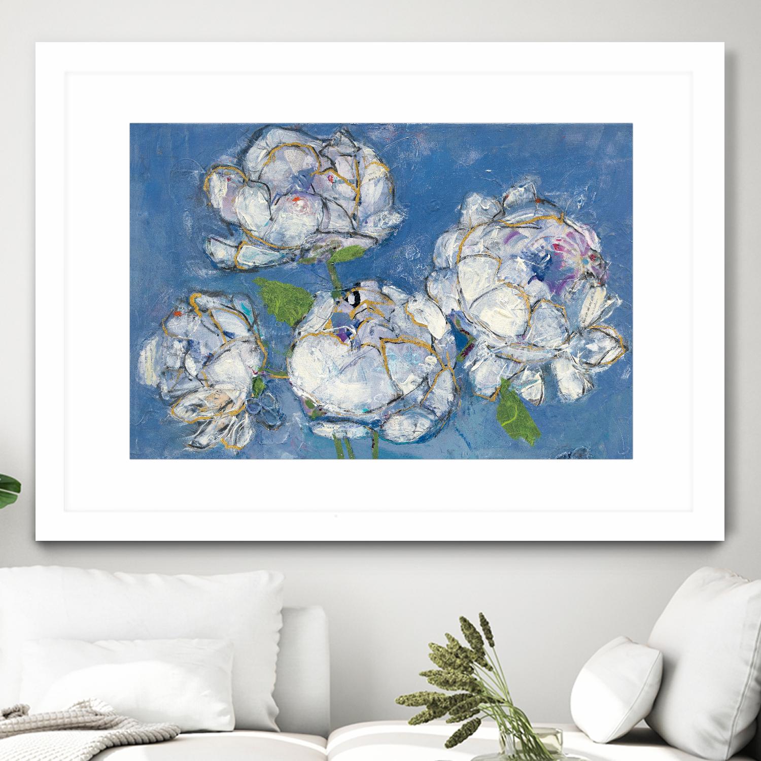 Vase of Peonies Crop by Kellie Day on GIANT ART - white floral
