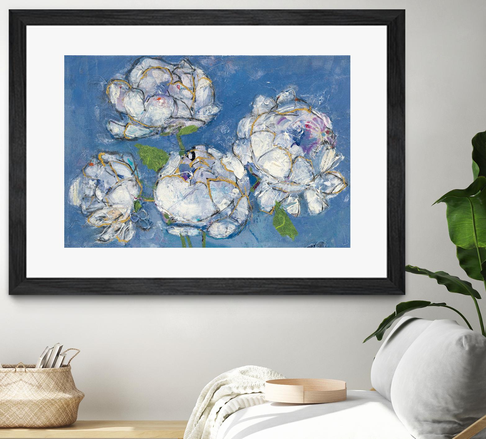 Vase of Peonies Crop by Kellie Day on GIANT ART - white floral