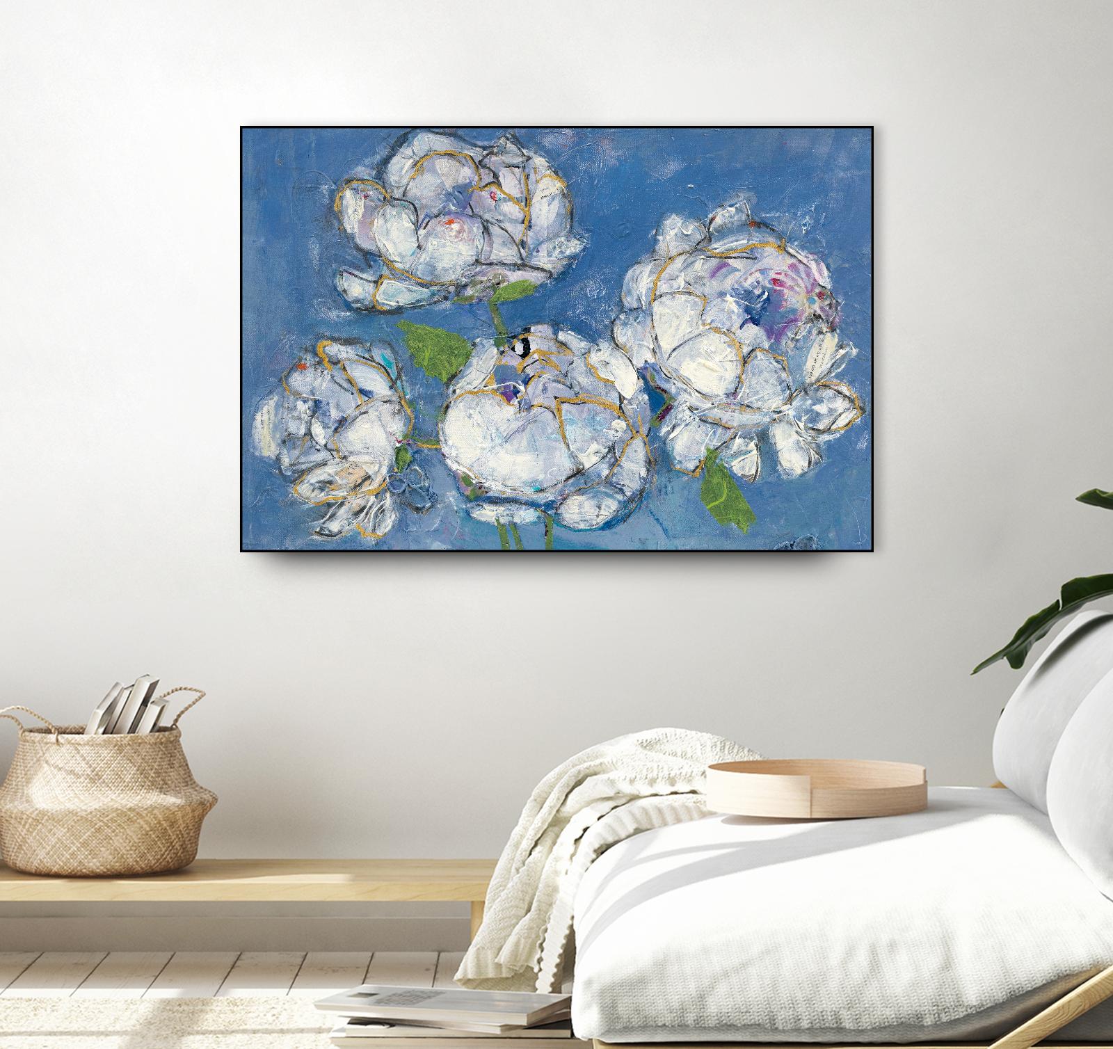 Vase of Peonies Crop by Kellie Day on GIANT ART - white floral