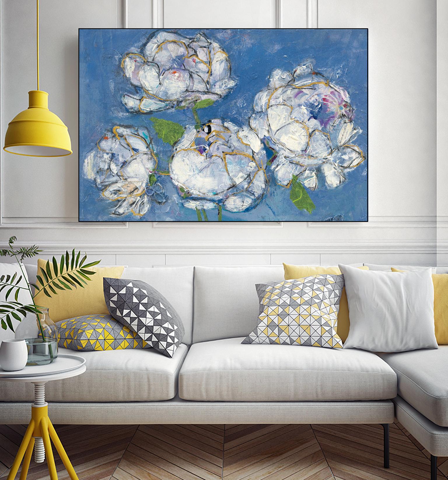 Vase of Peonies Crop by Kellie Day on GIANT ART - white floral
