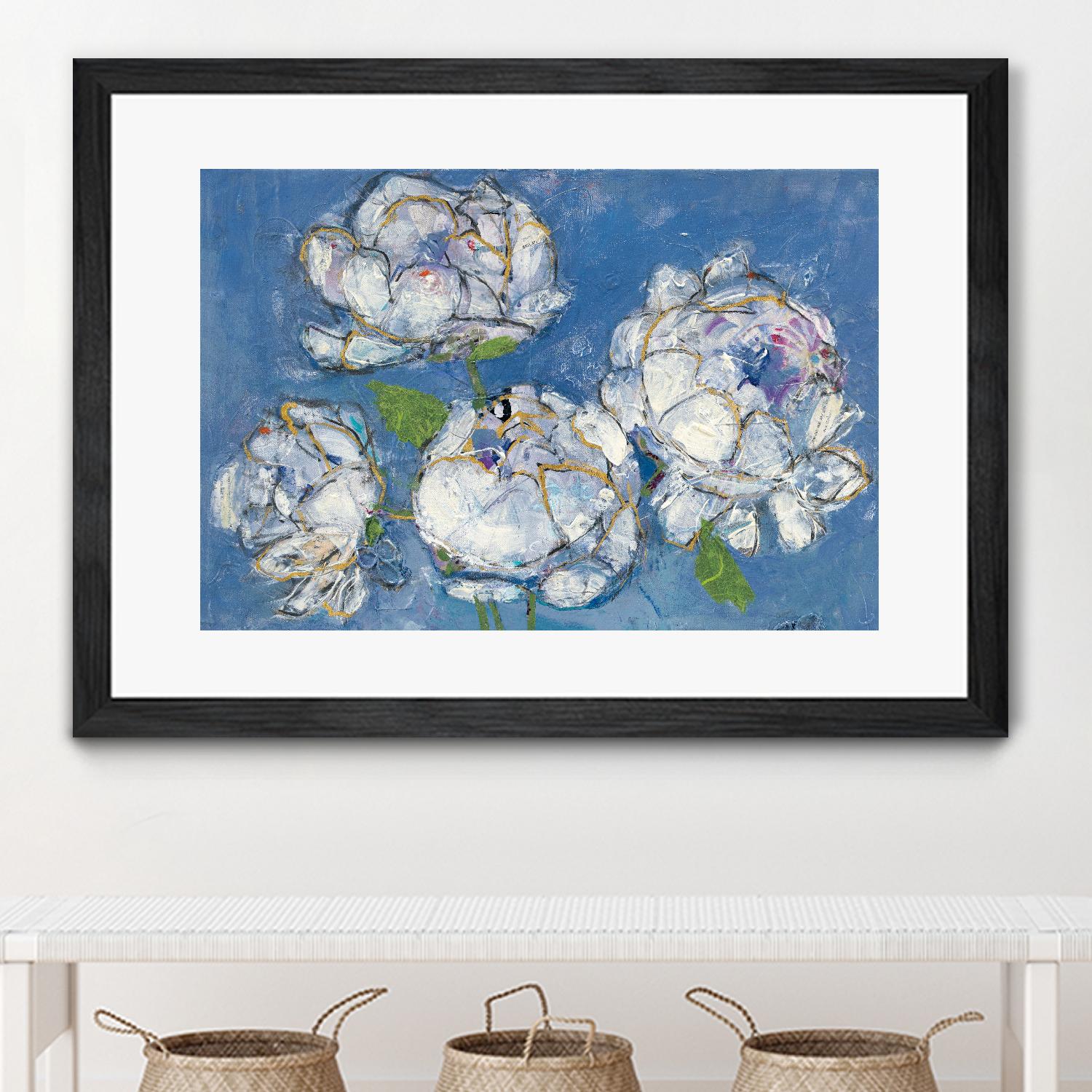 Vase of Peonies Crop by Kellie Day on GIANT ART - white floral
