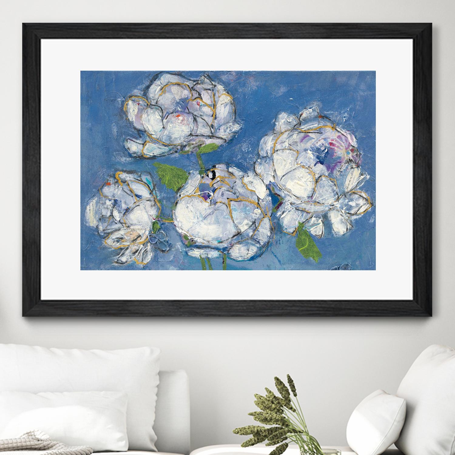Vase of Peonies Crop by Kellie Day on GIANT ART - white floral