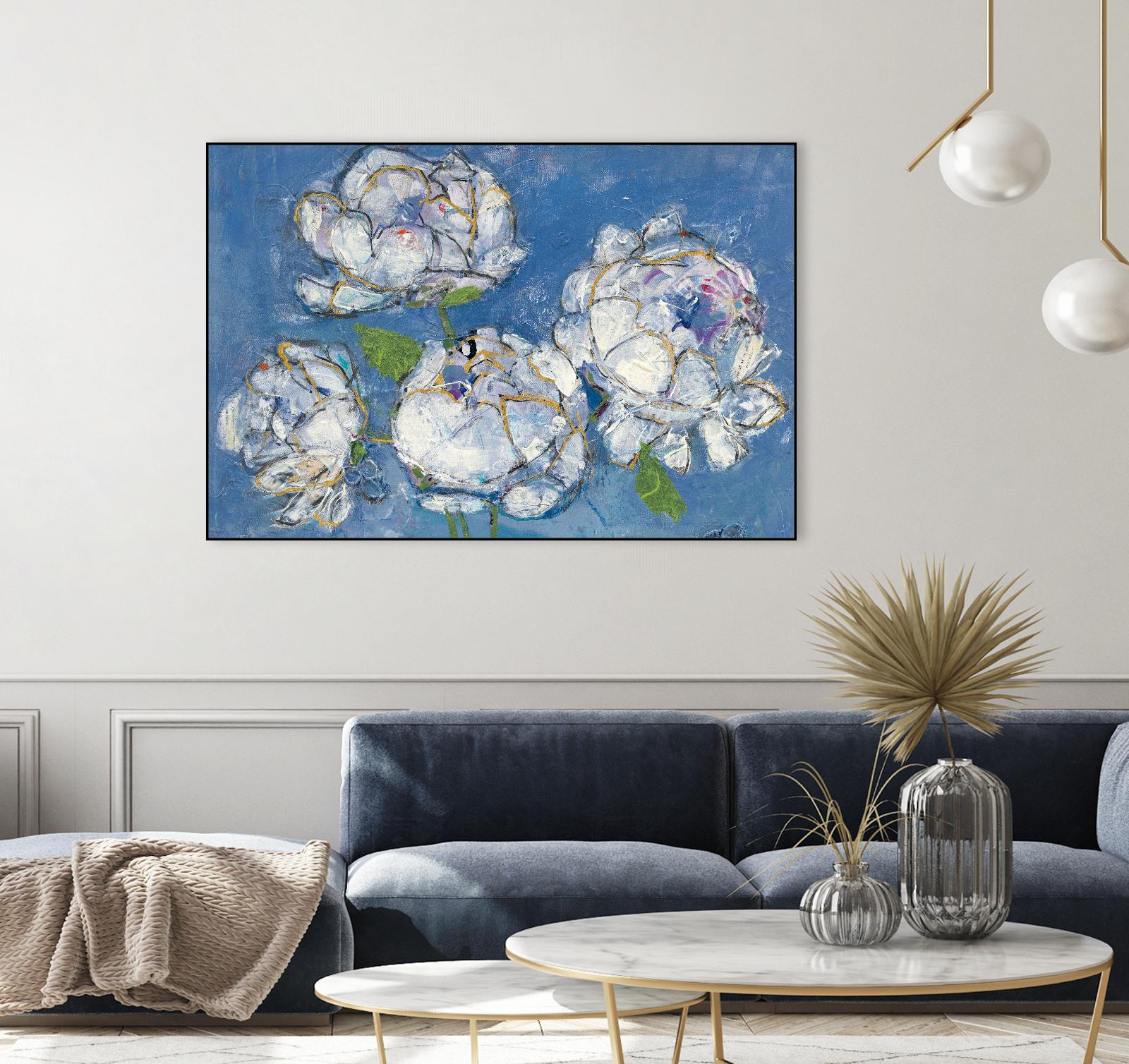 Vase of Peonies Crop by Kellie Day on GIANT ART - white floral