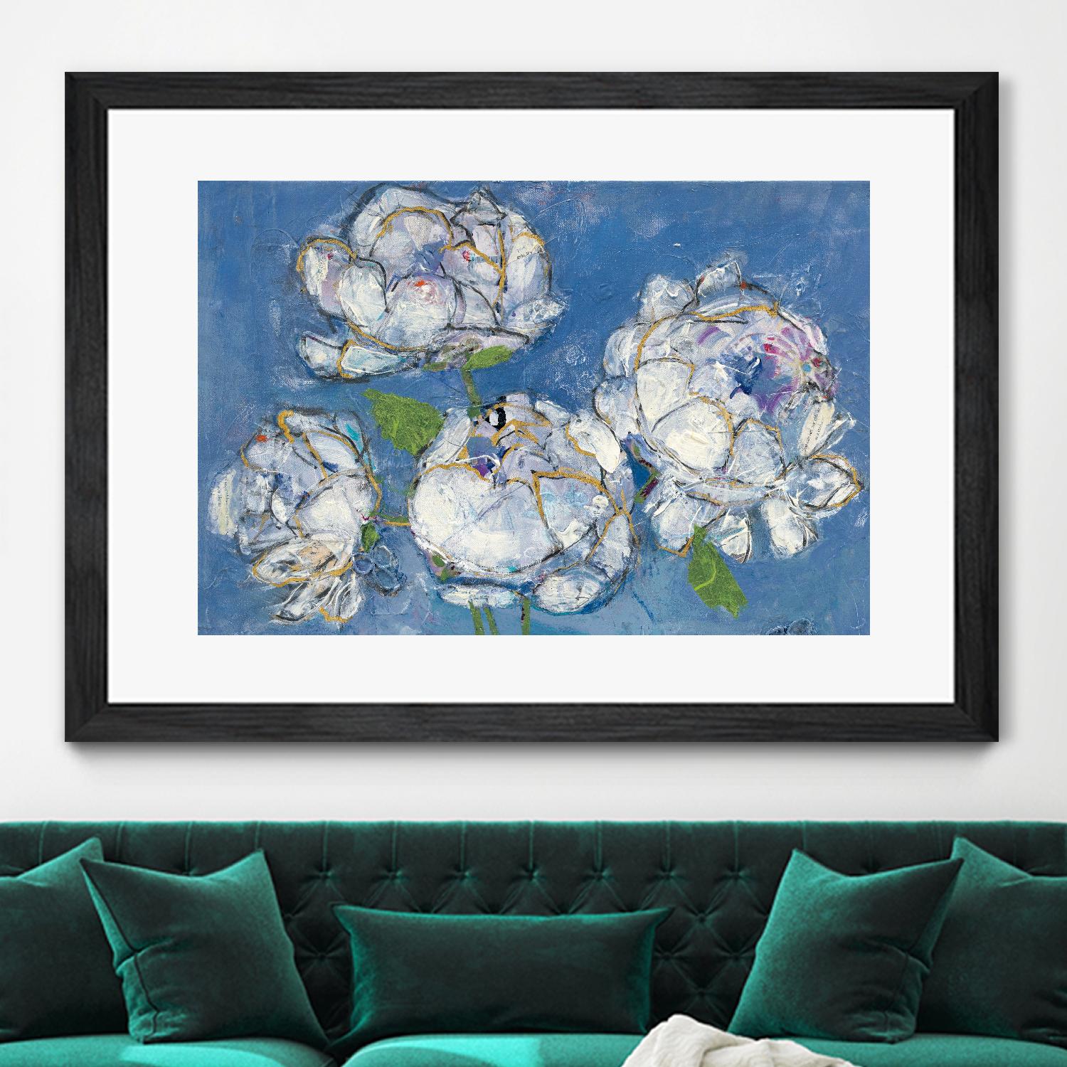 Vase of Peonies Crop by Kellie Day on GIANT ART - white floral