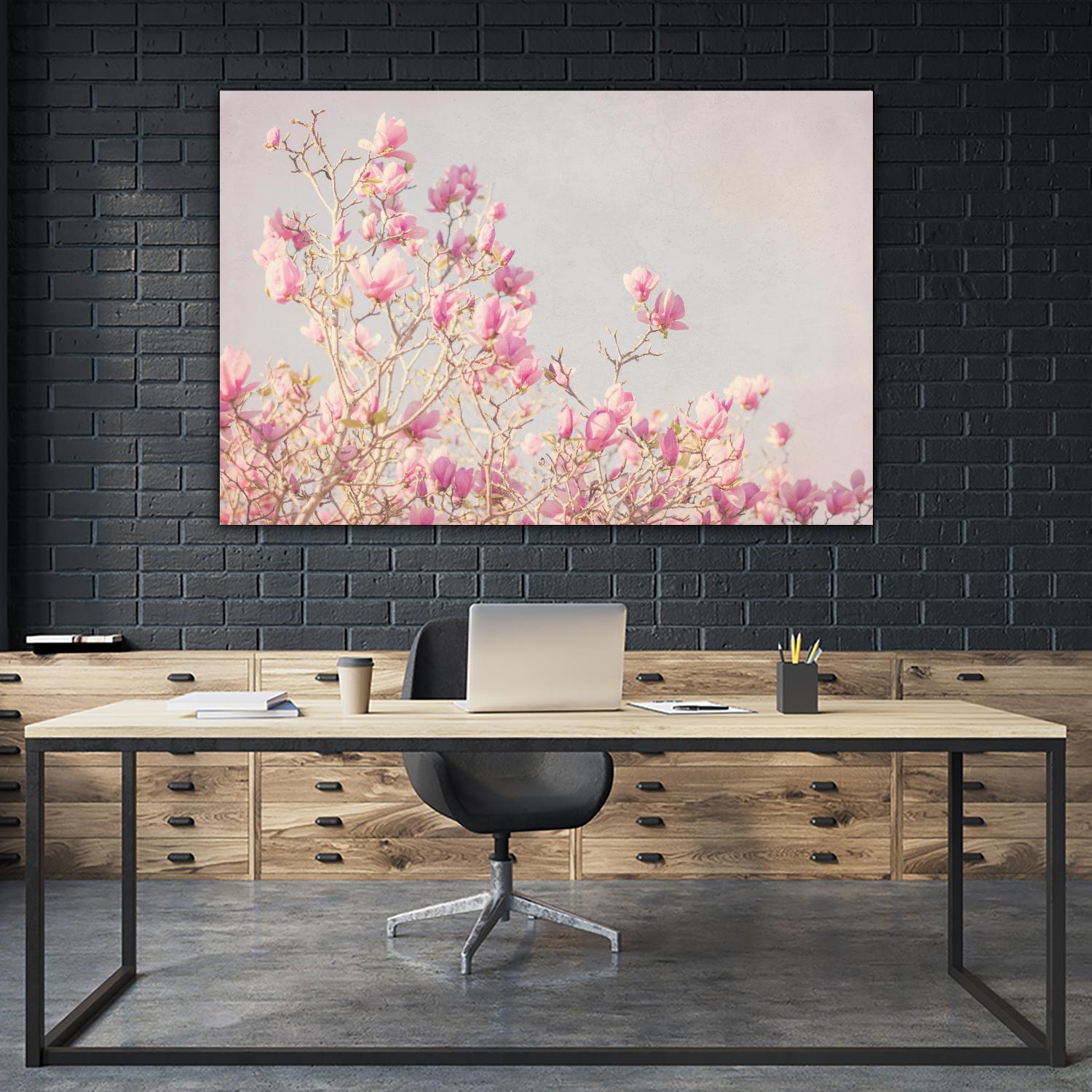 Pink Tree Tops I by Elizabeth Urquhart on GIANT ART - beige floral