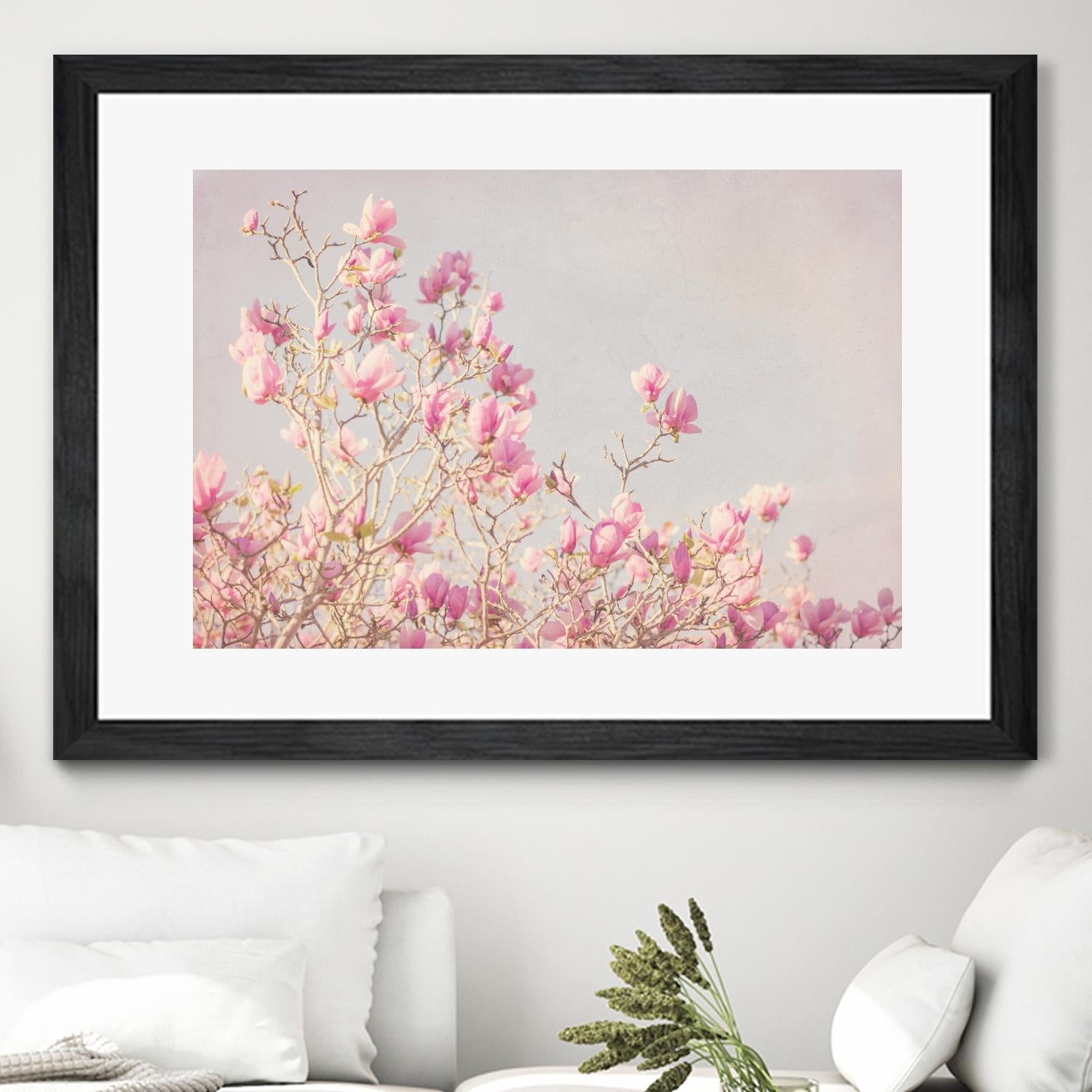 Pink Tree Tops I by Elizabeth Urquhart on GIANT ART - beige floral