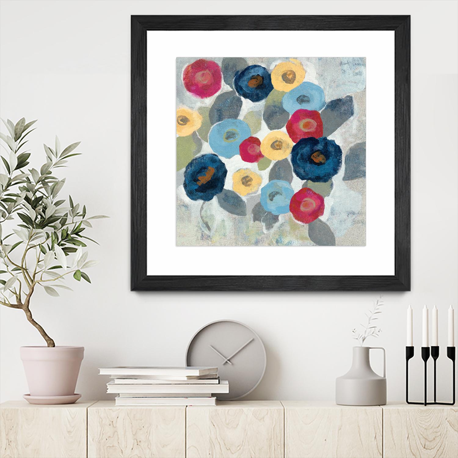 Winter Flowers II by Silvia Vassileva on GIANT ART - grey floral