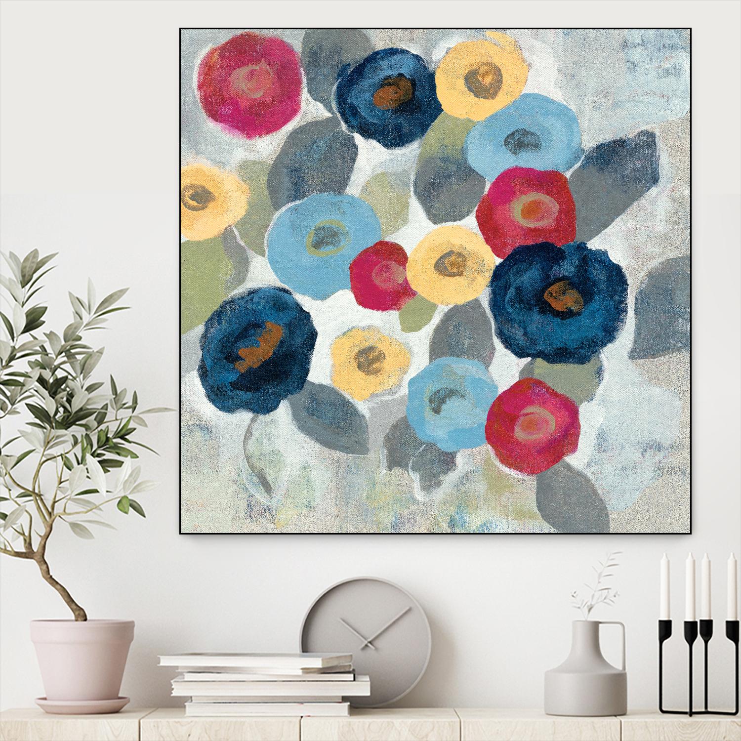 Winter Flowers II by Silvia Vassileva on GIANT ART - grey floral