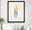 Otomi Rabbits Pastel by Melissa Averinos on GIANT ART - beige botany