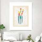 Otomi Rabbits Pastel by Melissa Averinos on GIANT ART - beige botany