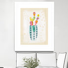 Otomi Rabbits Pastel by Melissa Averinos on GIANT ART - beige botany