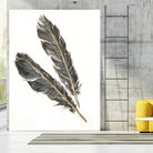 Gold Feathers III on White by Chris Paschke on GIANT ART - gold contemporary
