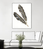 Gold Feathers III on White by Chris Paschke on GIANT ART - gold contemporary