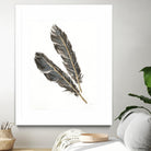 Gold Feathers III on White by Chris Paschke on GIANT ART - gold contemporary