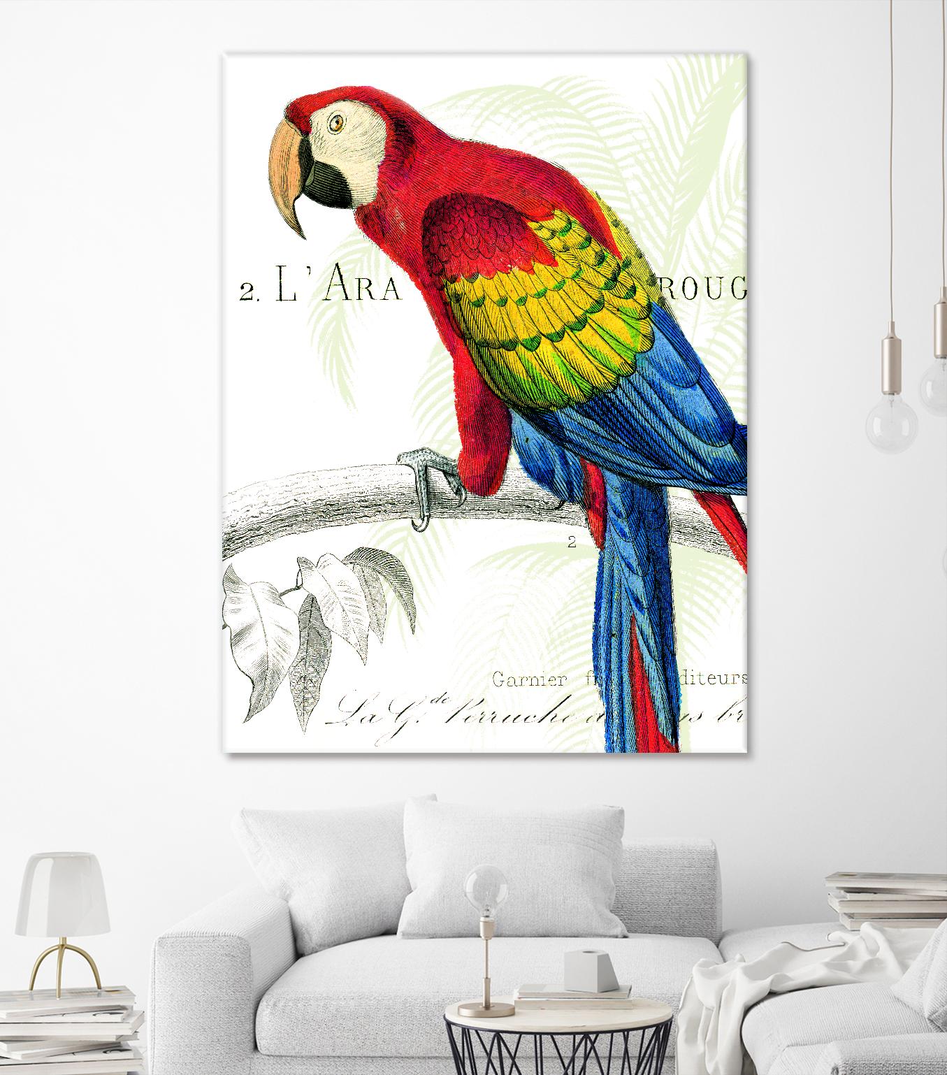 Parrot Botanique II by Portfolio on GIANT ART - blue tropical