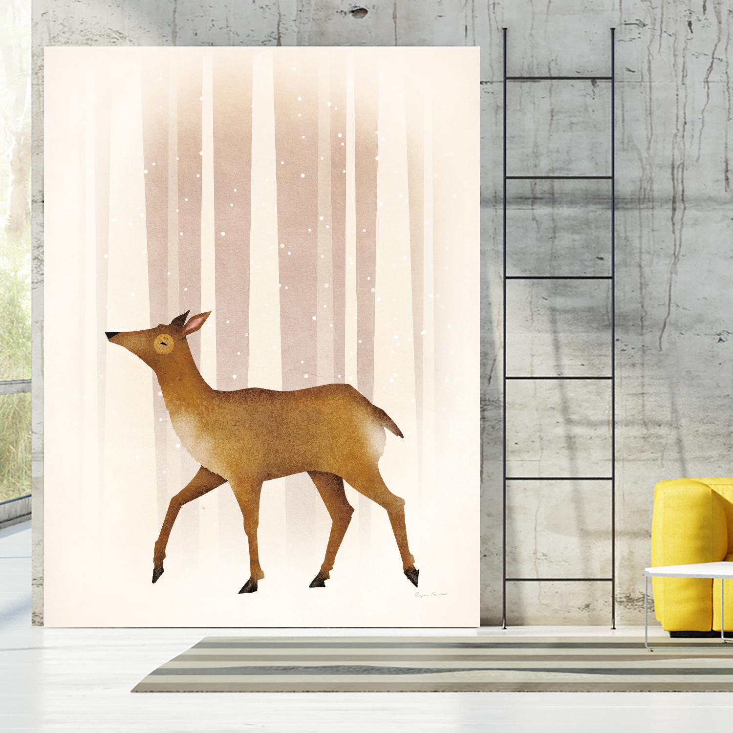 Snowy Doe by Ryan Fowler on GIANT ART - brown animals