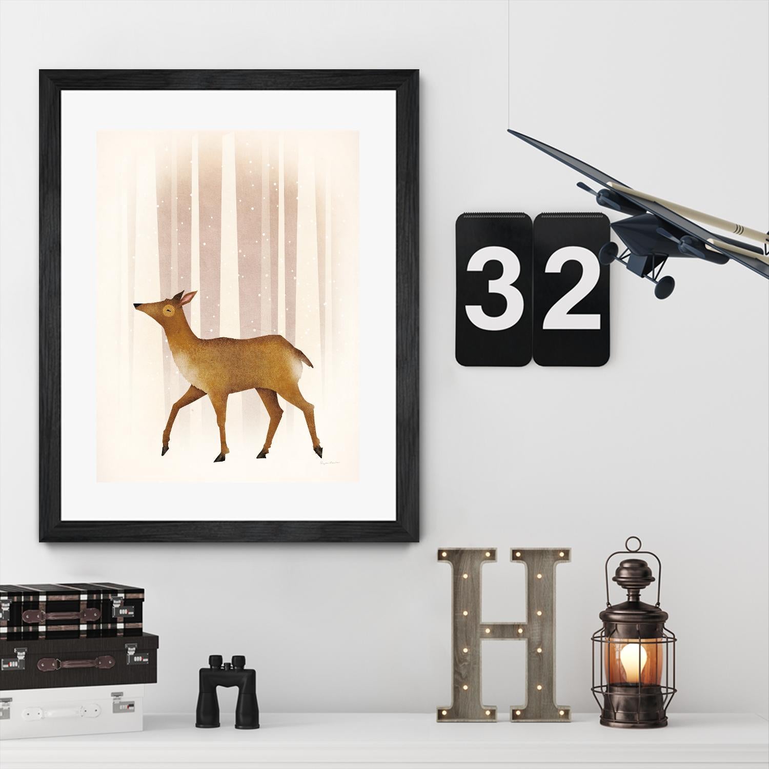 Snowy Doe by Ryan Fowler on GIANT ART - beige animals