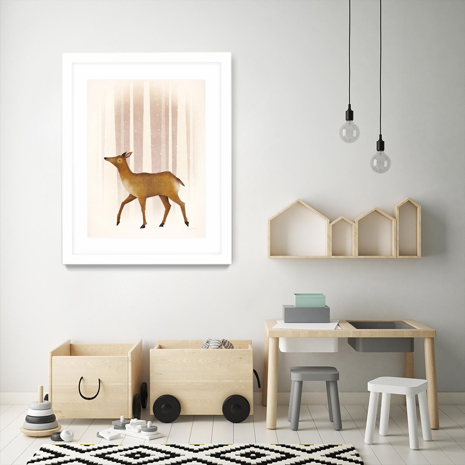 Snowy Doe by Ryan Fowler on GIANT ART - beige animals