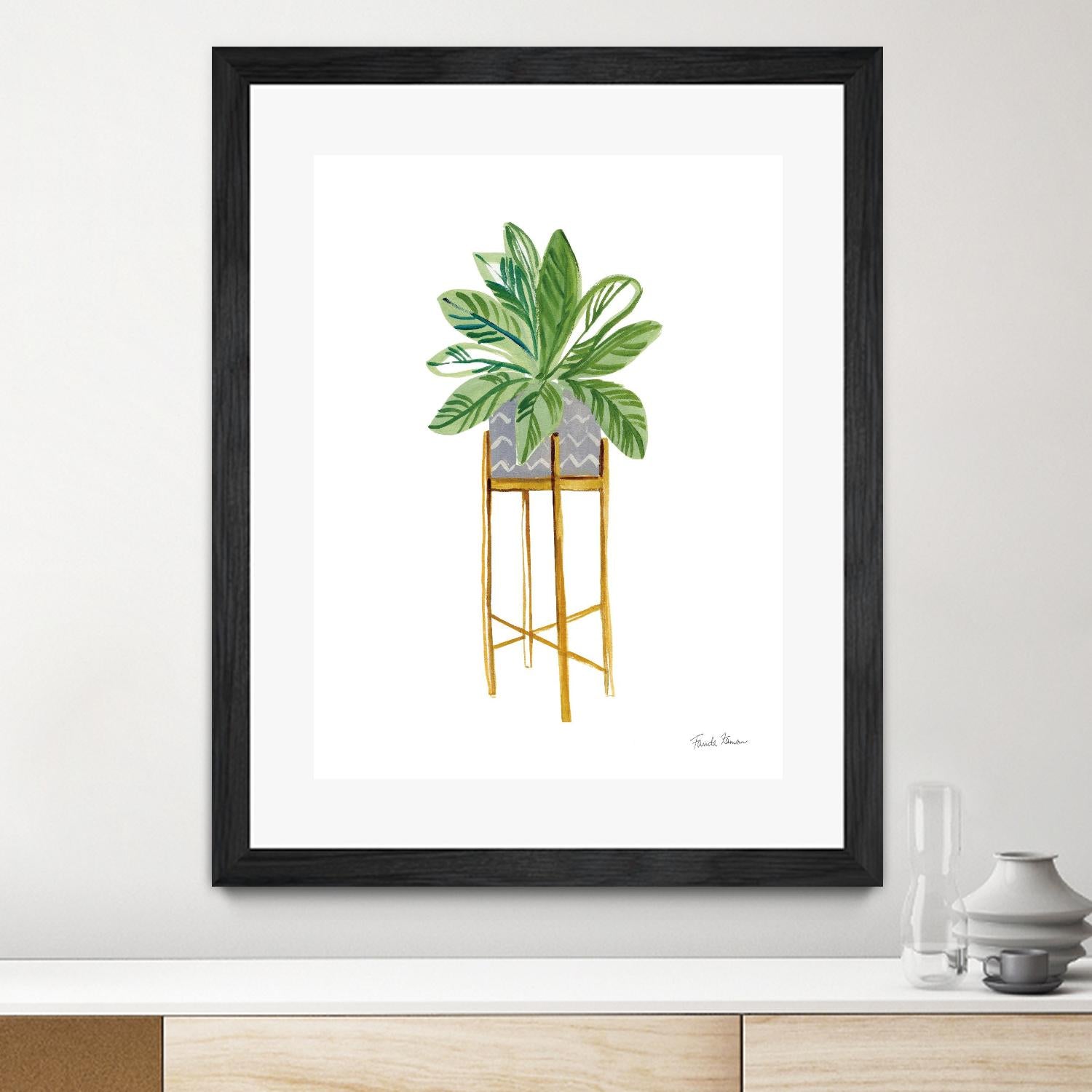 Green House Plants I by Farida Zaman on GIANT ART - botanical gray
