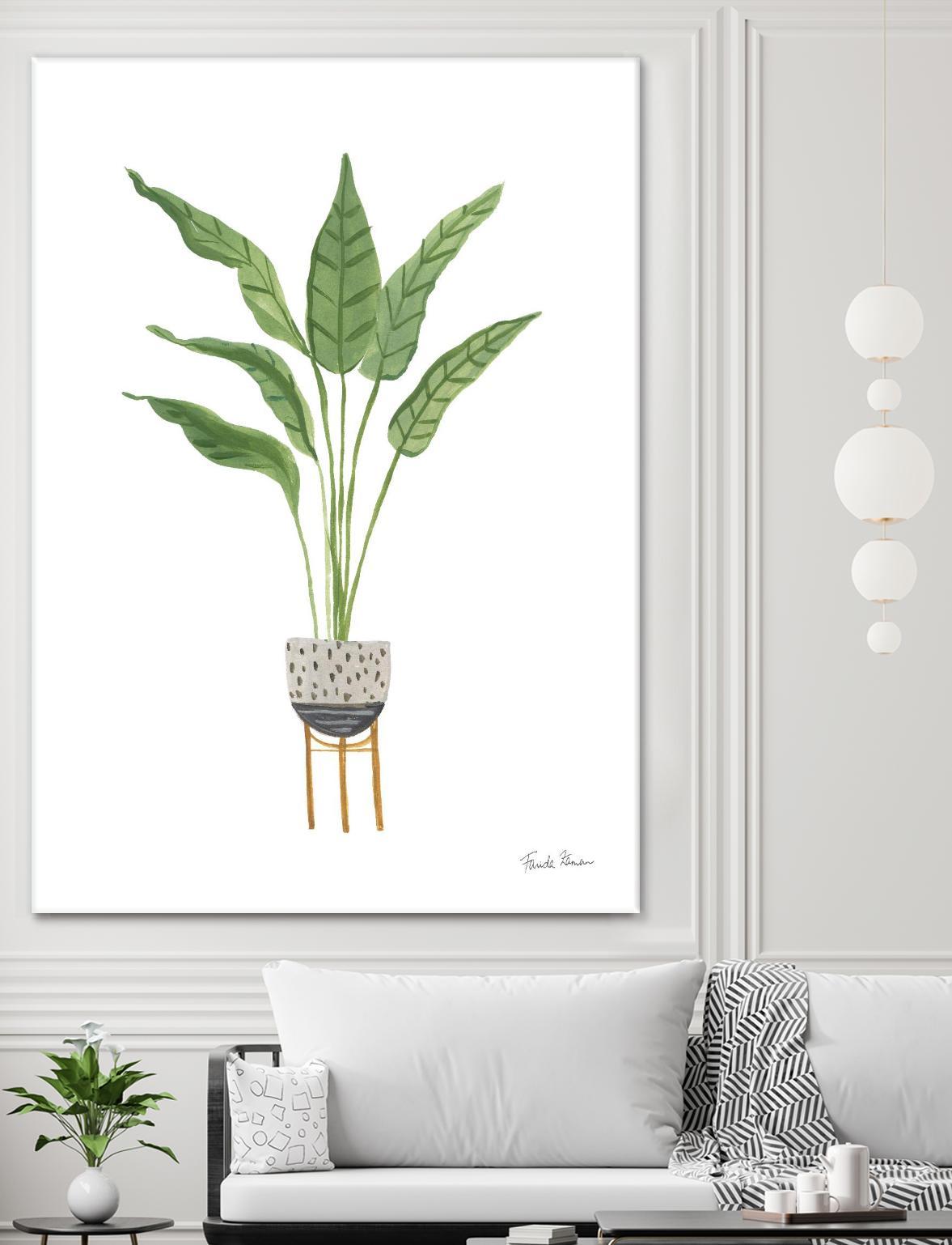 Green House Plants III by Farida Zaman on GIANT ART - botanical gray
