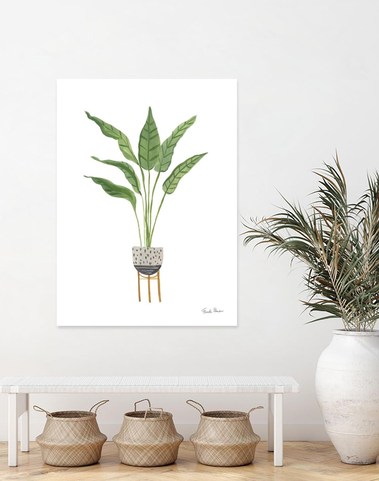 Green House Plants III by Farida Zaman on GIANT ART - botanical gray