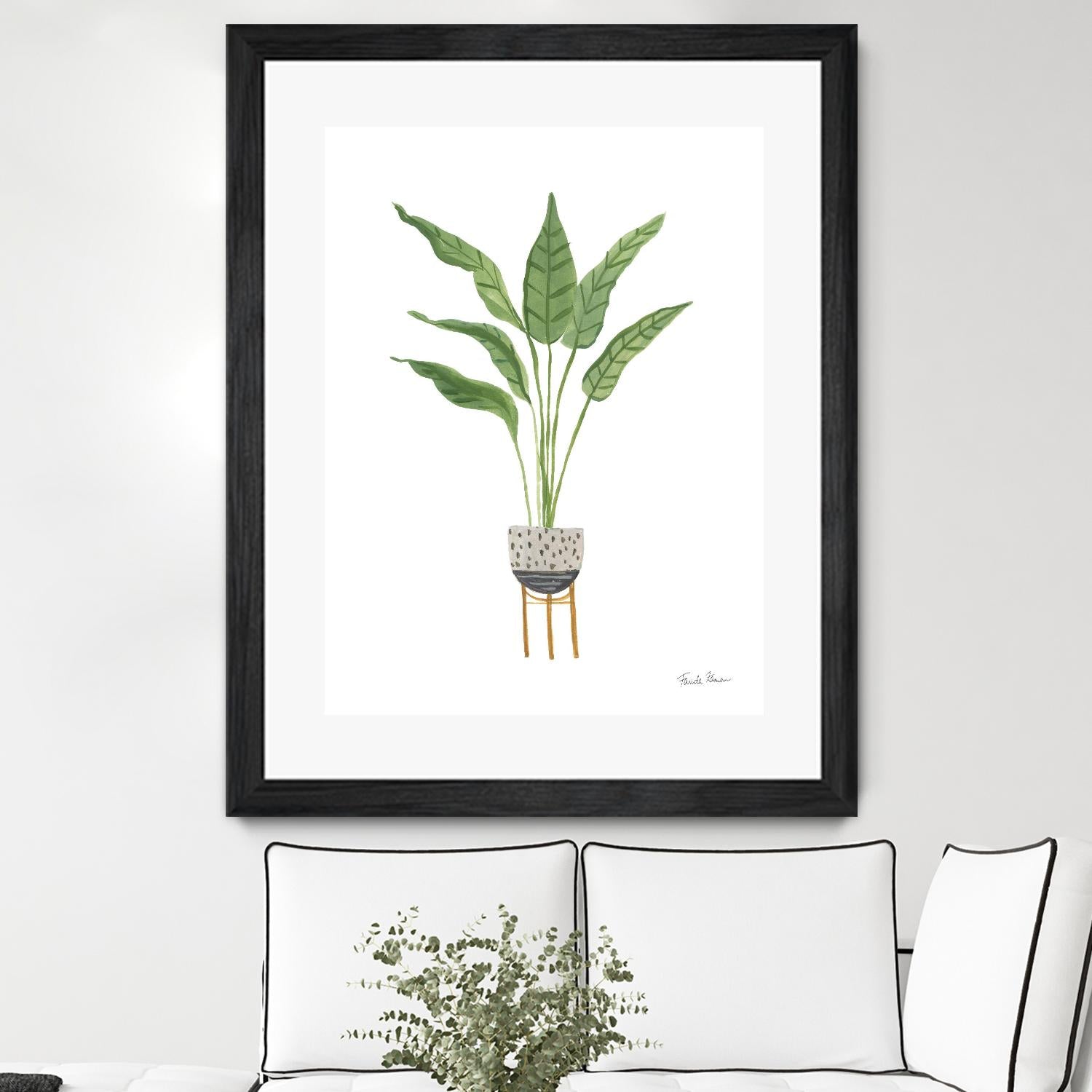 Green House Plants III by Farida Zaman on GIANT ART - botanical gray