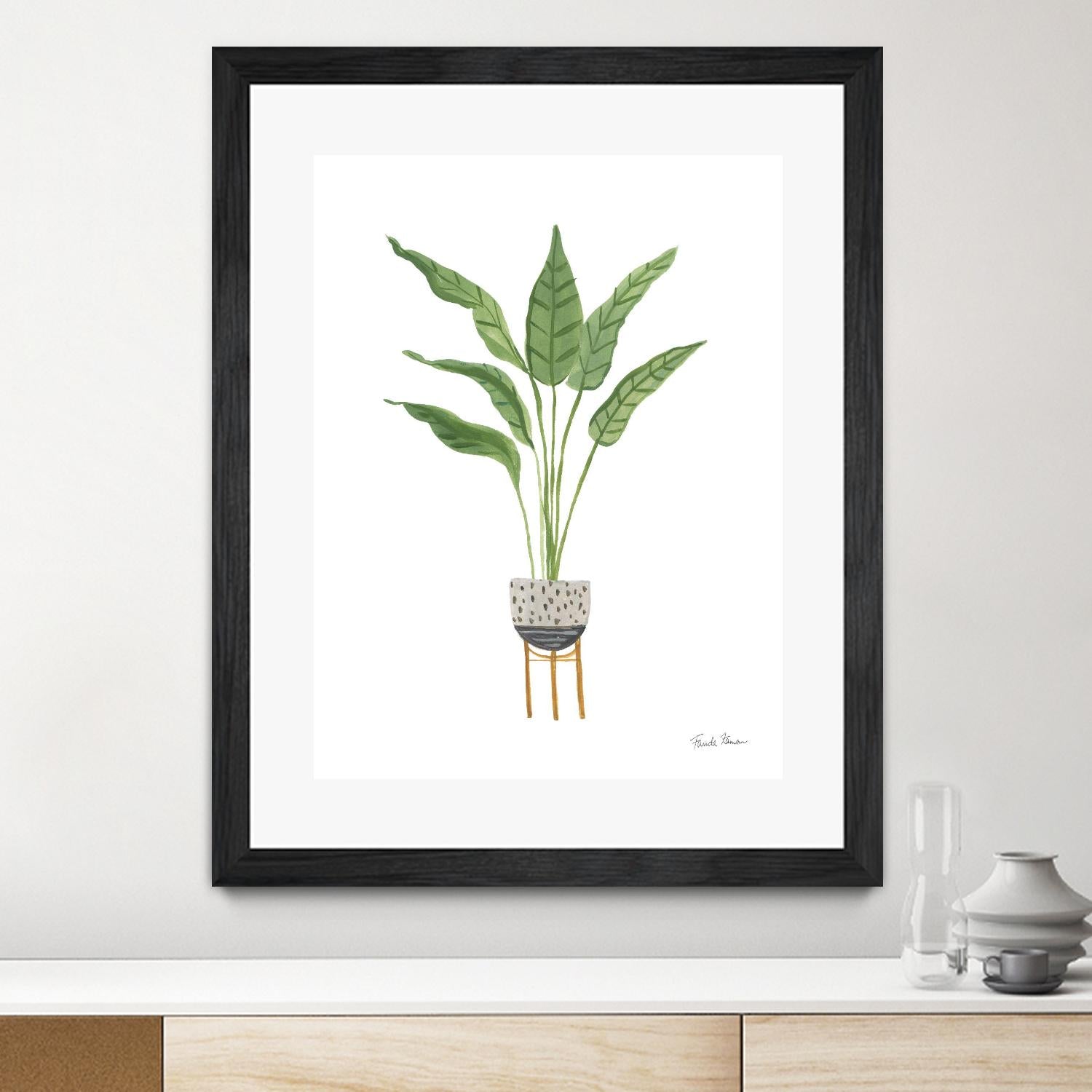 Green House Plants III by Farida Zaman on GIANT ART - botanical gray