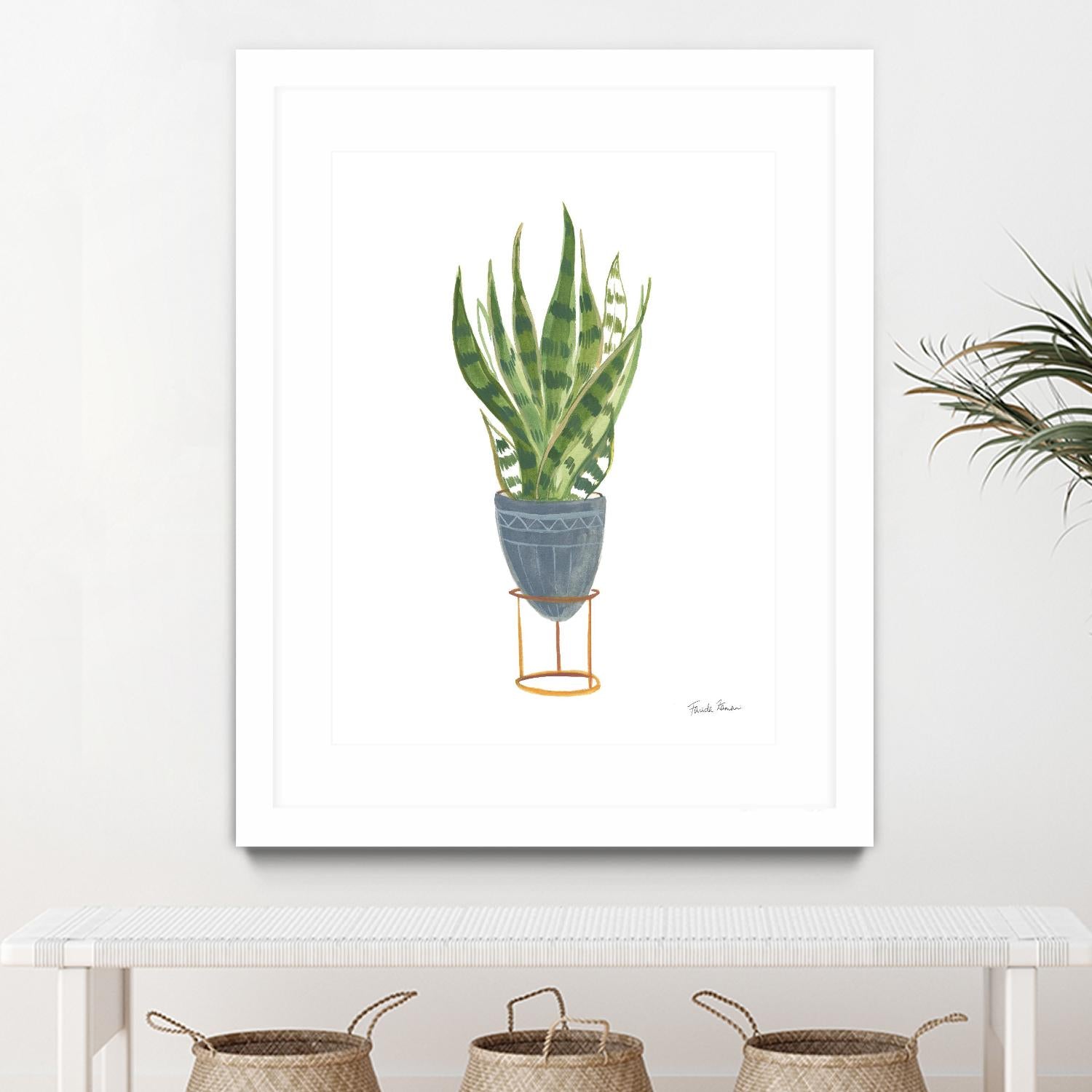 Green House Plants IV by Farida Zaman on GIANT ART - green botanical illustrative