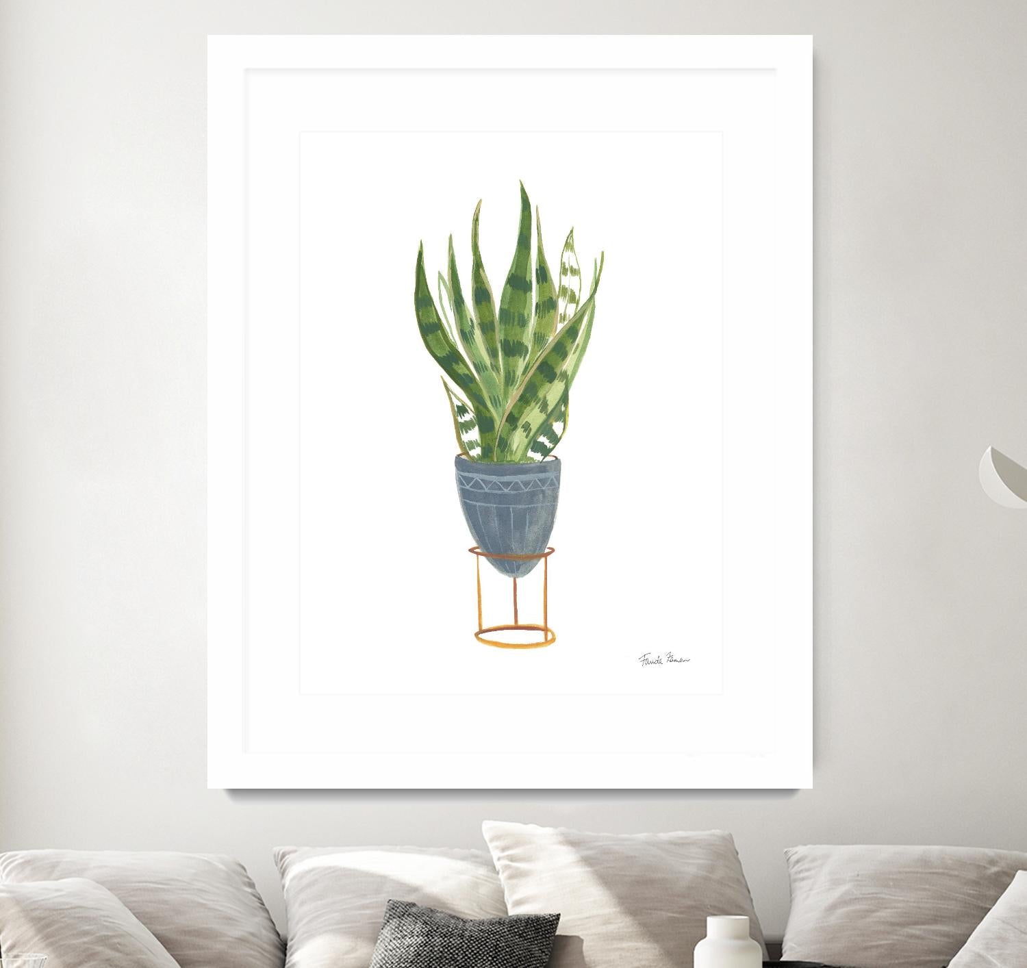 Green House Plants IV by Farida Zaman on GIANT ART - green botanical illustrative