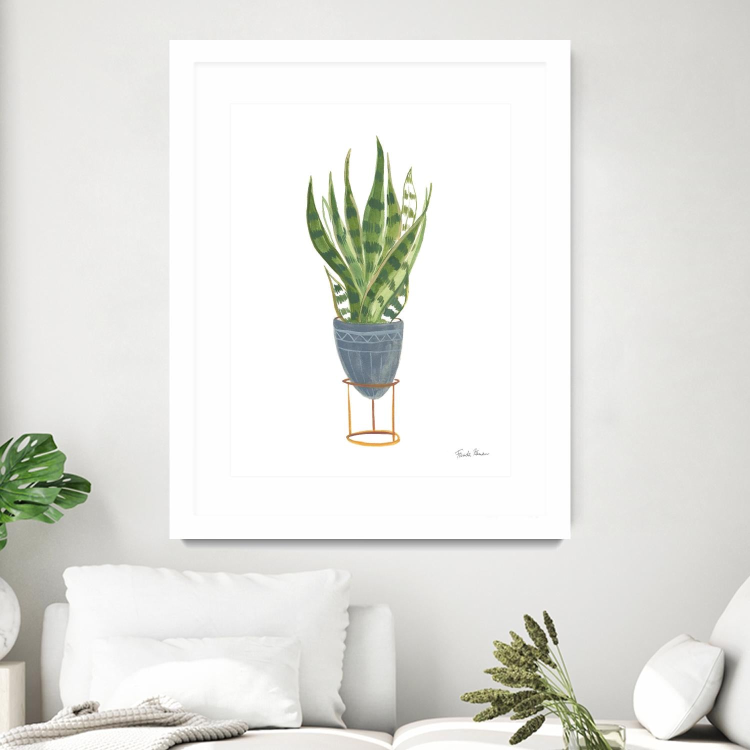 Green House Plants IV by Farida Zaman on GIANT ART - green botanical illustrative