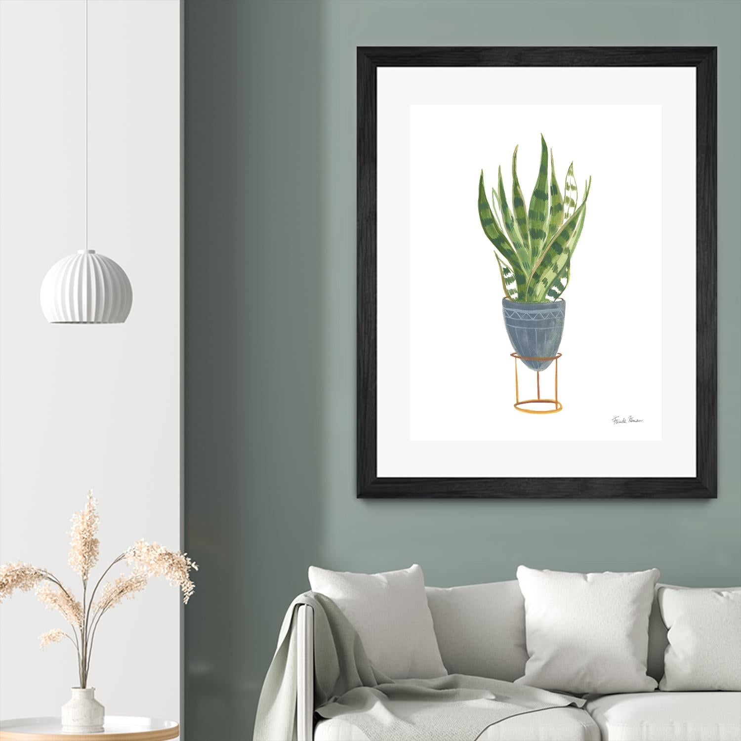Green House Plants IV by Farida Zaman on GIANT ART - green botanical illustrative