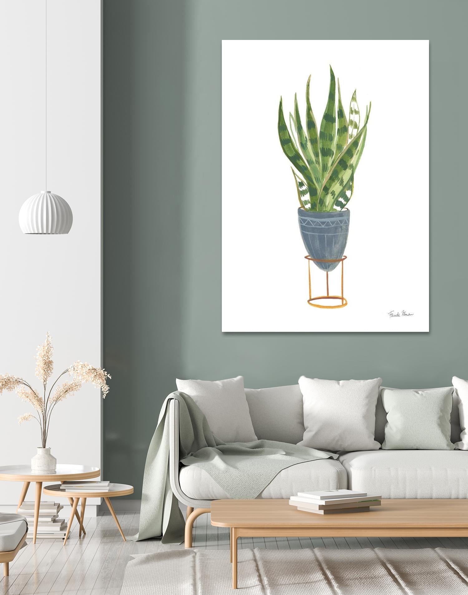 Green House Plants IV by Farida Zaman on GIANT ART - green botanical illustrative