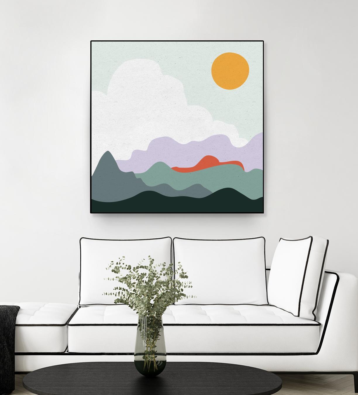 Mountainous I by Sara Zieve on GIANT ART - landscape circle