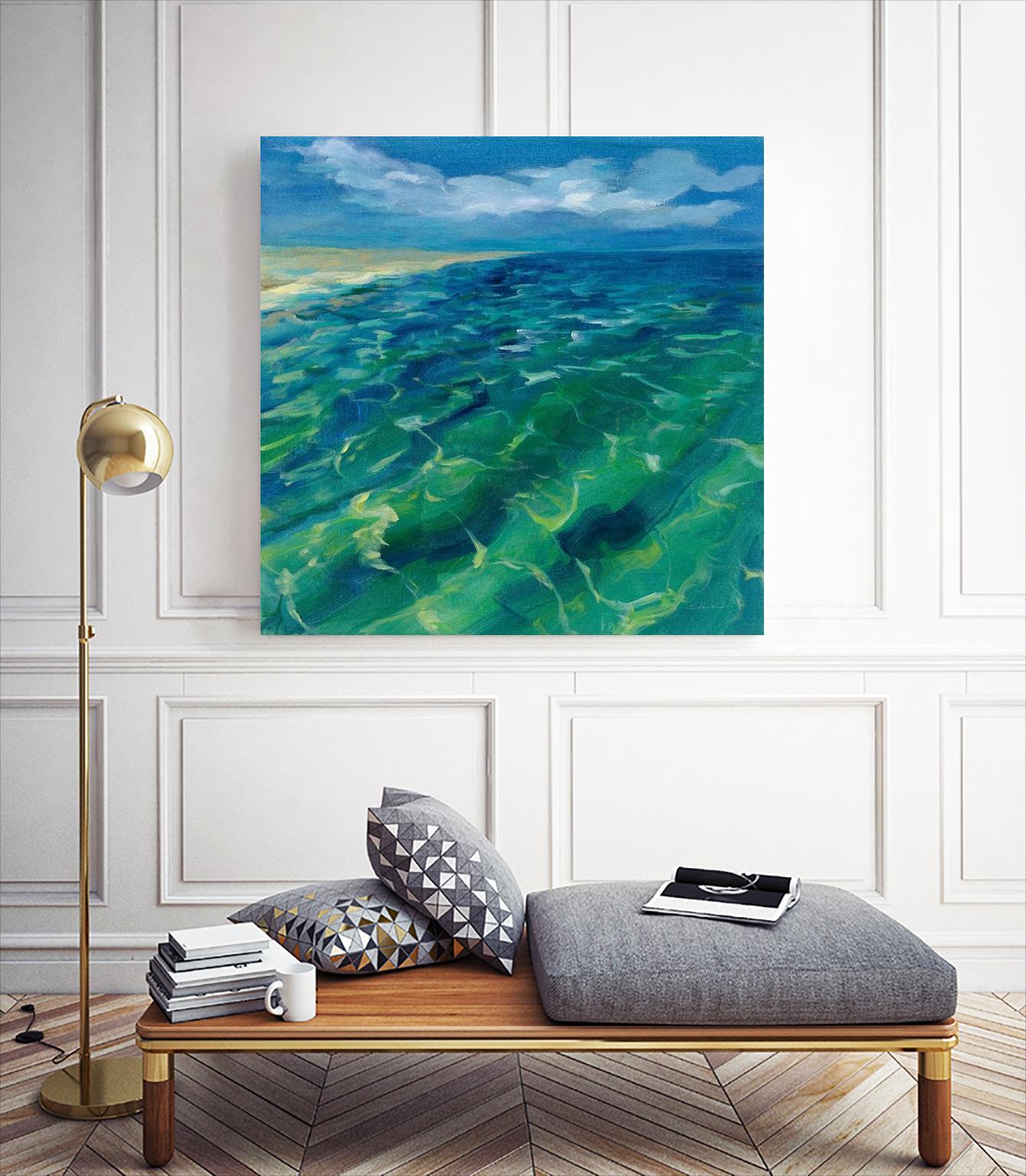 Sunny Sea Reflections by Silvia Vassileva on GIANT ART - green costal tan