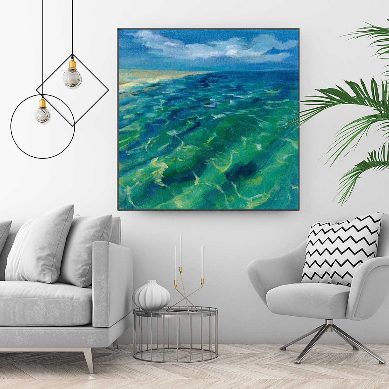Sunny Sea Reflections by Silvia Vassileva on GIANT ART - coastal & nautical aqua