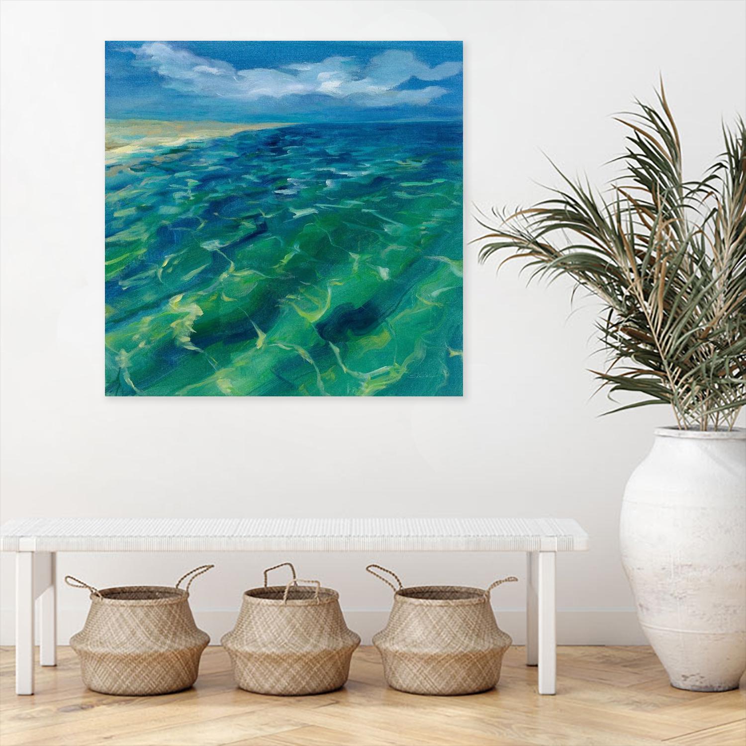 Sunny Sea Reflections by Silvia Vassileva on GIANT ART - green costal tan