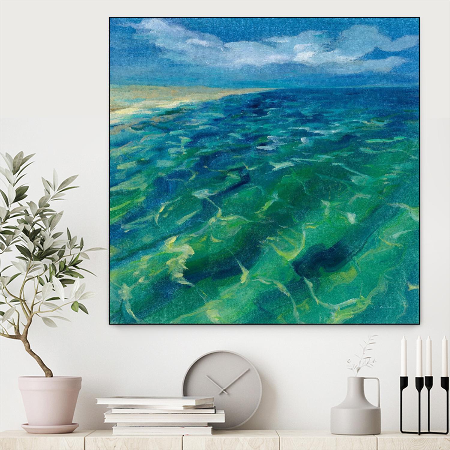Sunny Sea Reflections by Silvia Vassileva on GIANT ART - coastal & nautical aqua