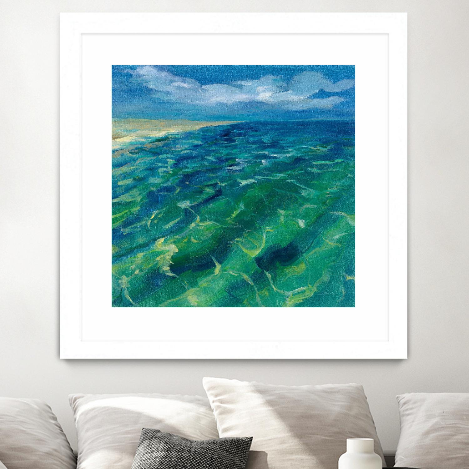 Sunny Sea Reflections by Silvia Vassileva on GIANT ART - coastal & nautical aqua