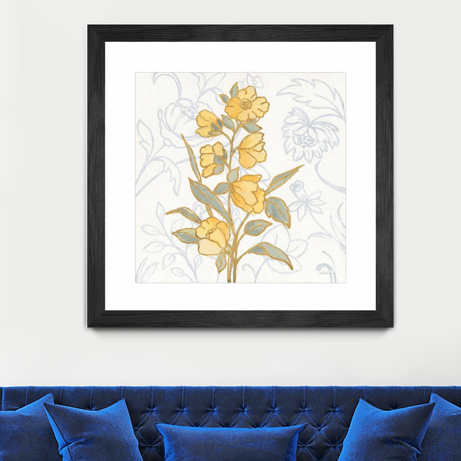 Flower Sophistication II by Silvia Vassileva on GIANT ART - florals blue