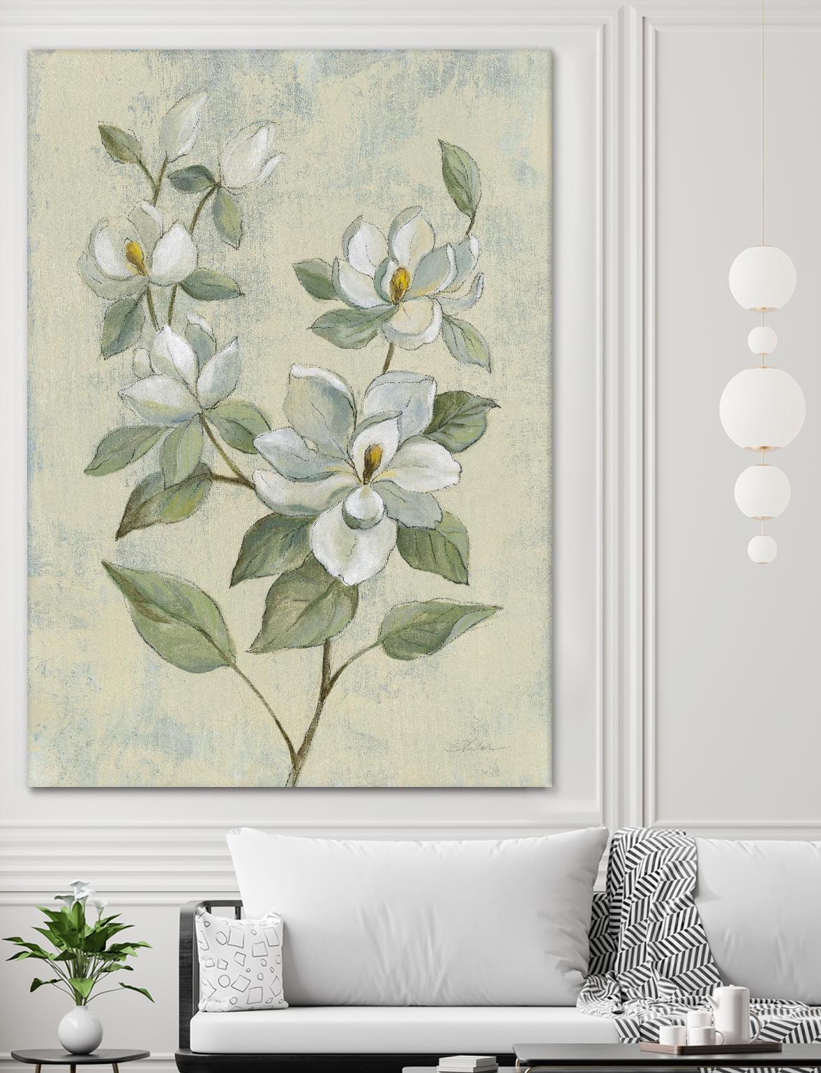Sage Magnolia by Silvia Vassileva on GIANT ART - florals florals