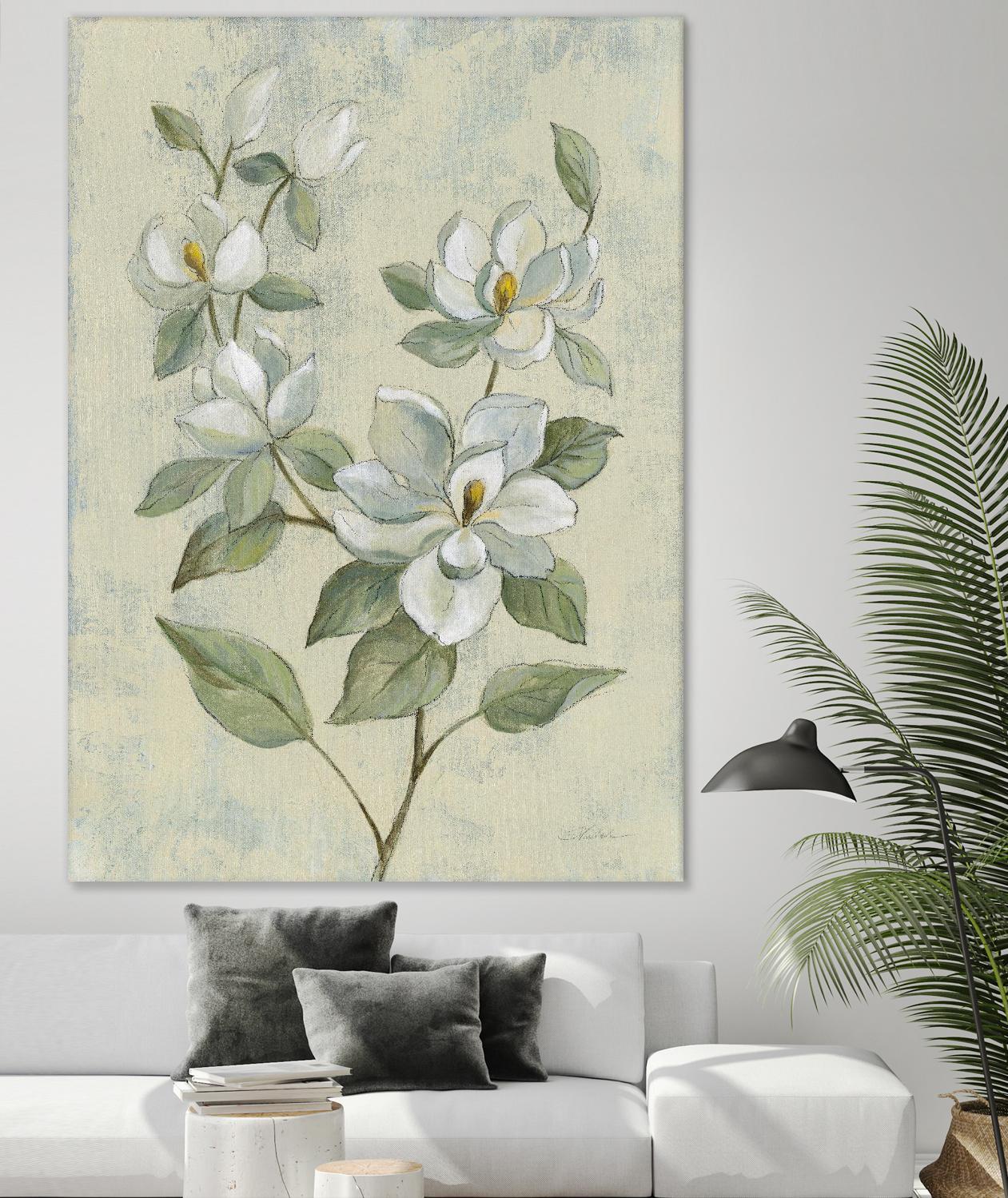 Sage Magnolia by Silvia Vassileva on GIANT ART - florals florals