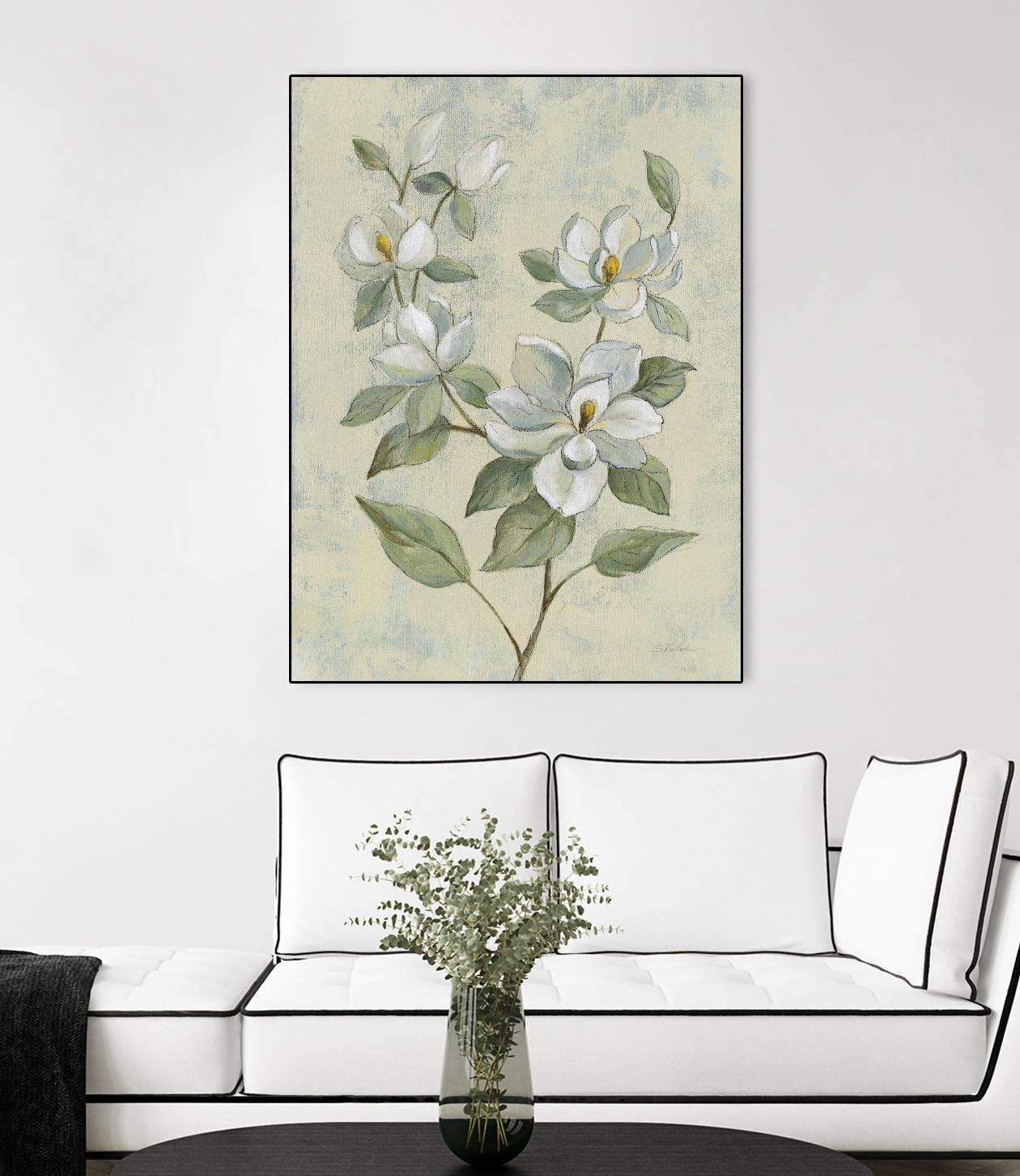 Sage Magnolia by Silvia Vassileva on GIANT ART - florals florals