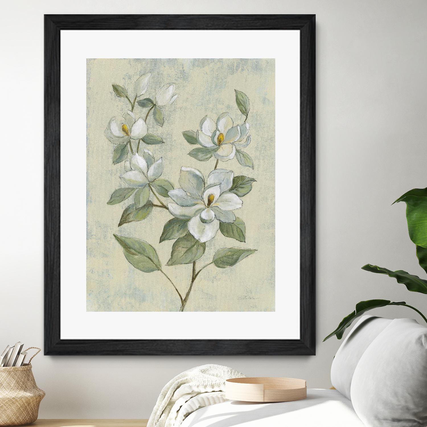 Sage Magnolia by Silvia Vassileva on GIANT ART - florals florals