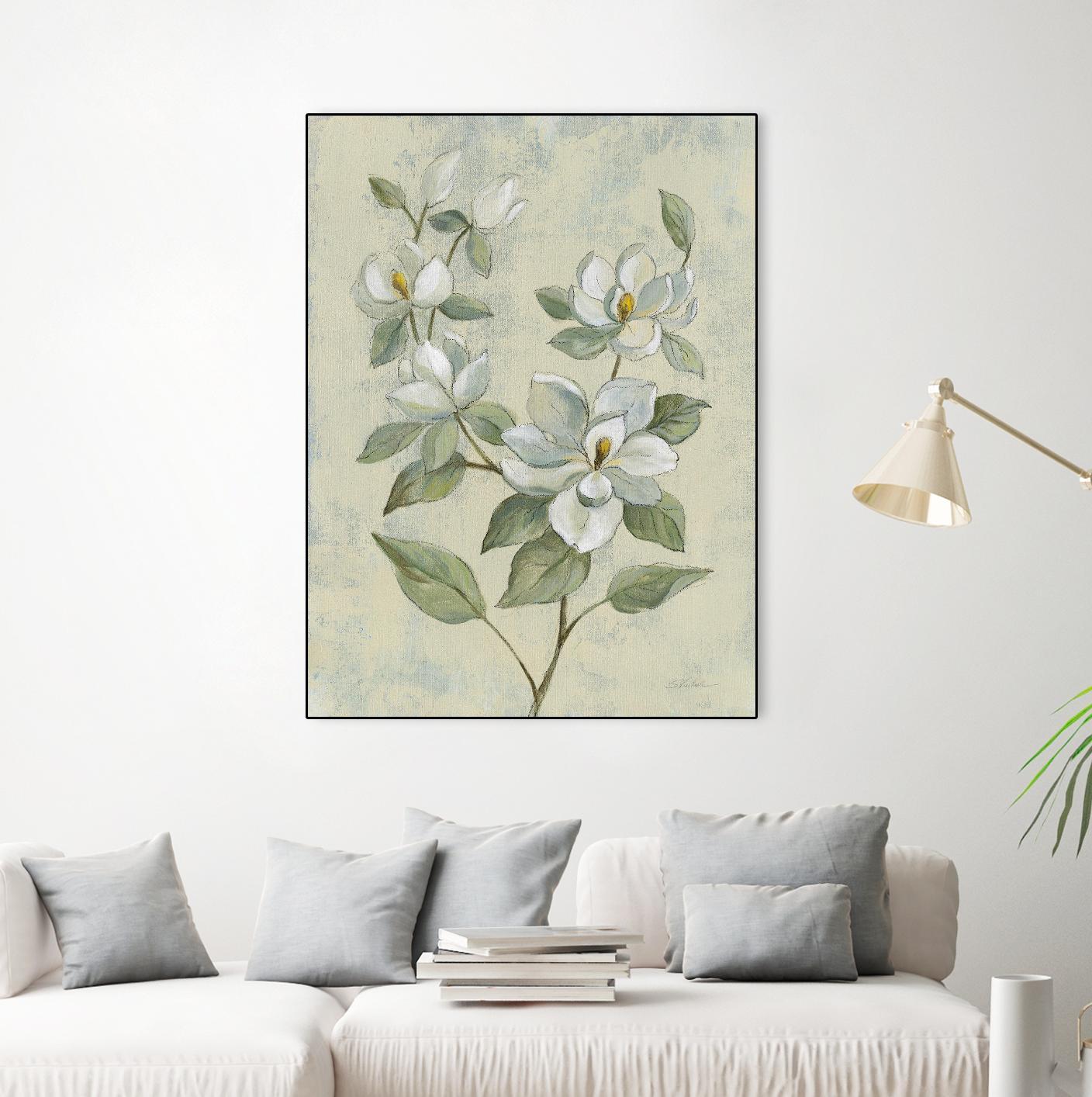 Sage Magnolia by Silvia Vassileva on GIANT ART - florals florals