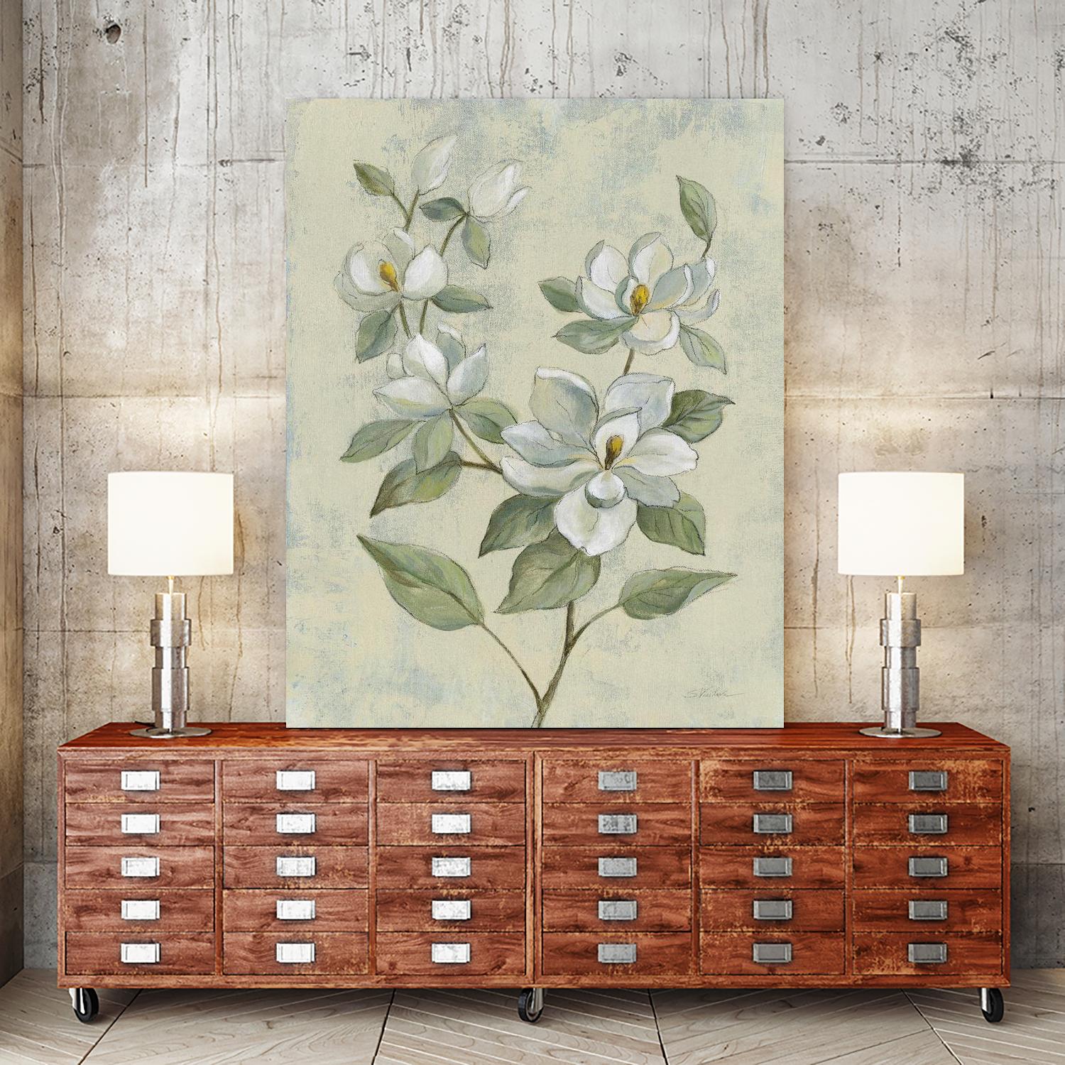 Sage Magnolia by Silvia Vassileva on GIANT ART - florals florals