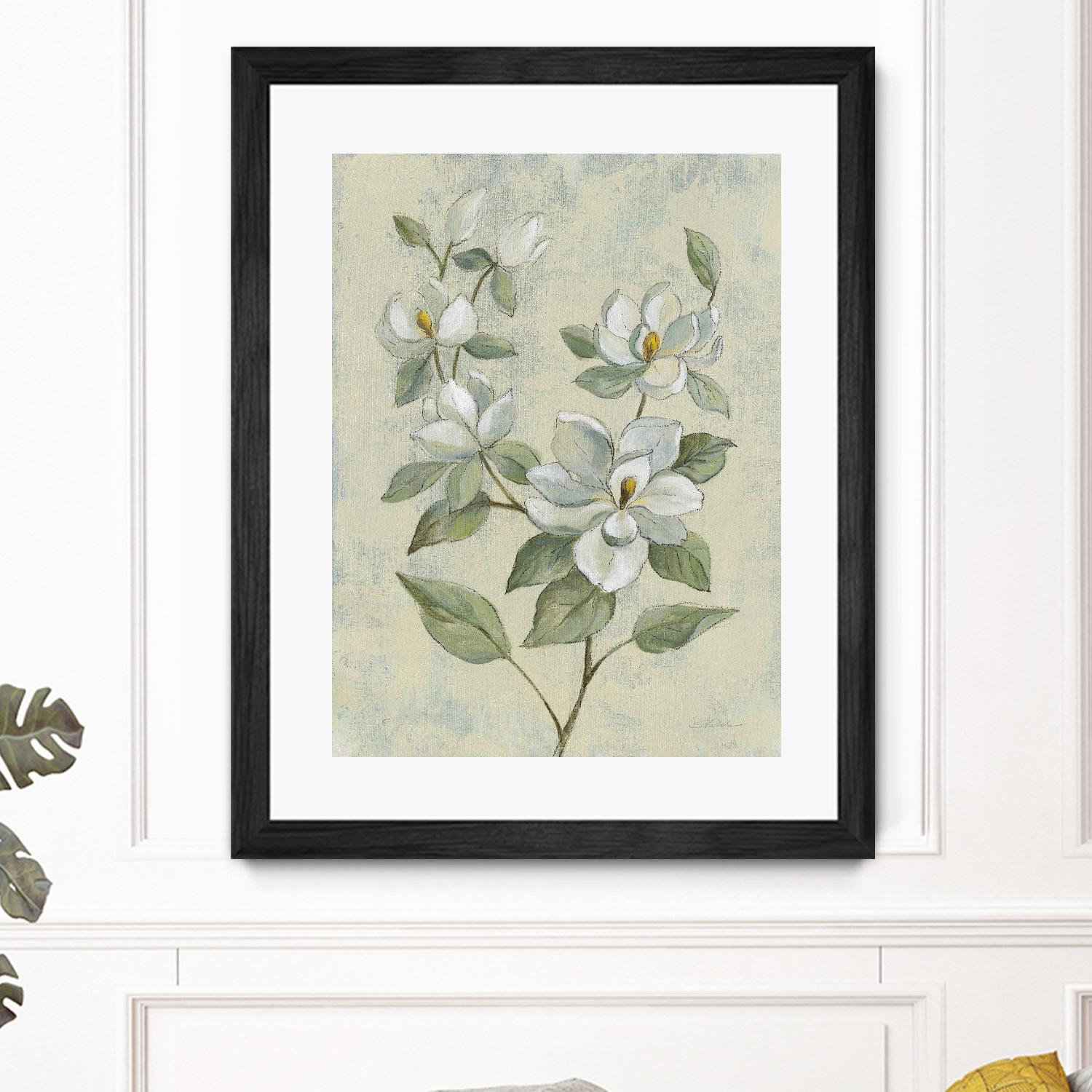Sage Magnolia by Silvia Vassileva on GIANT ART - florals florals