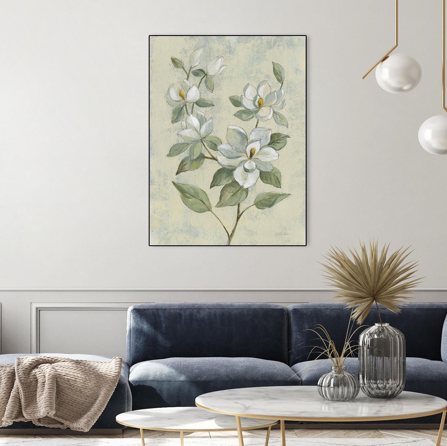 Sage Magnolia by Silvia Vassileva on GIANT ART - florals florals