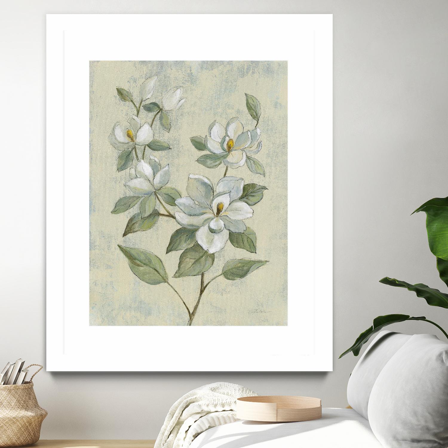 Sage Magnolia by Silvia Vassileva on GIANT ART - florals florals