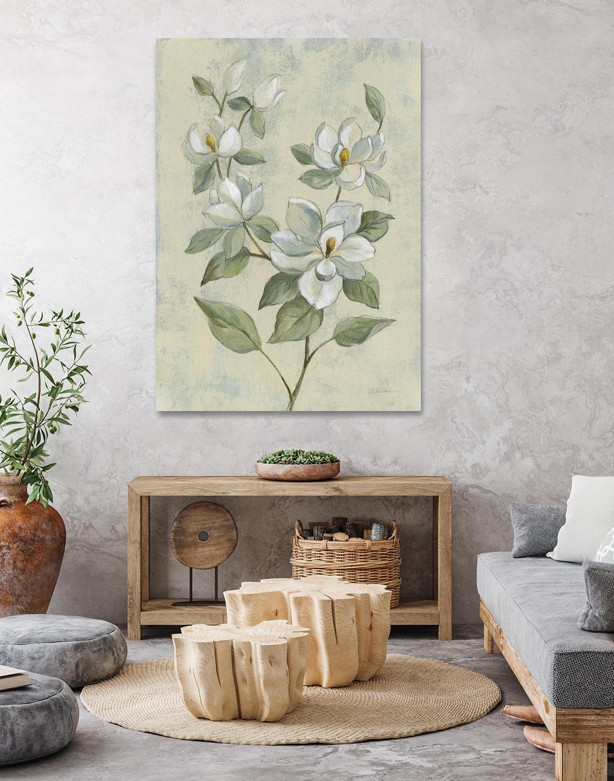 Sage Magnolia by Silvia Vassileva on GIANT ART - florals florals